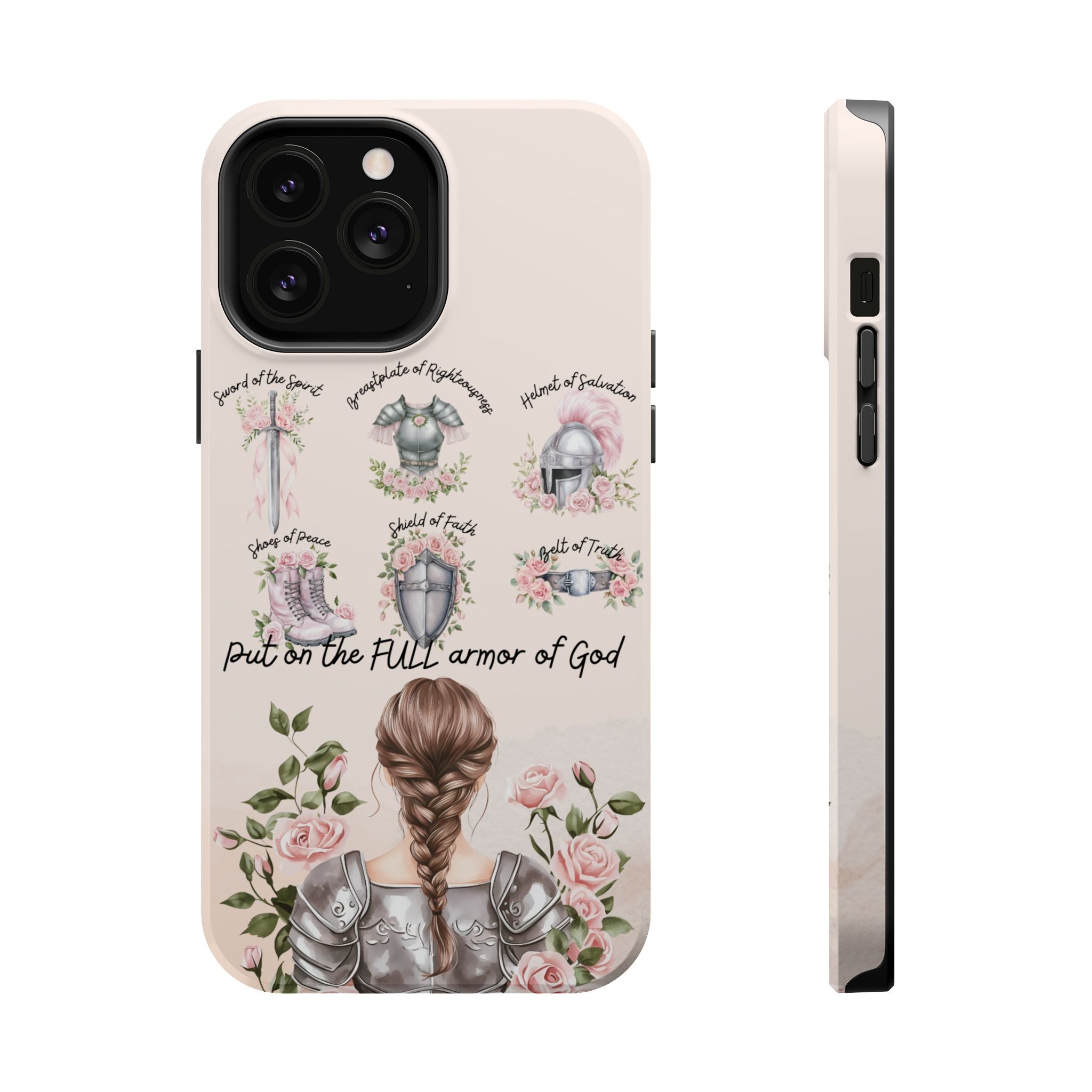 Armor of God (brown hair) phone case