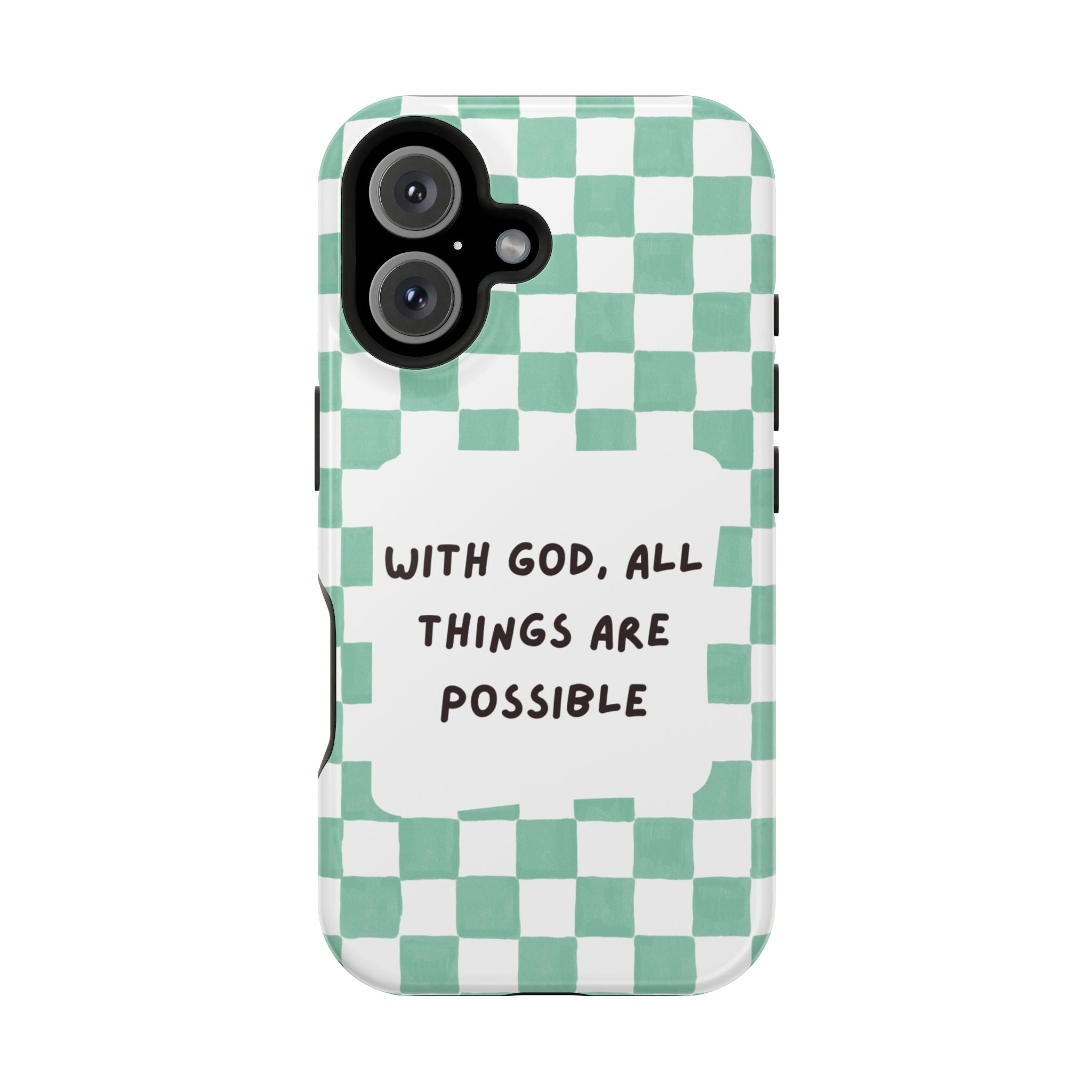 'With God' Checkered Phone Case