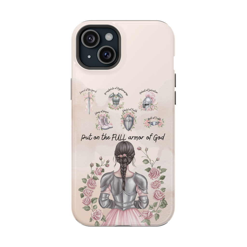 Armor of God Phone Case (dark hair, light skinned woman)