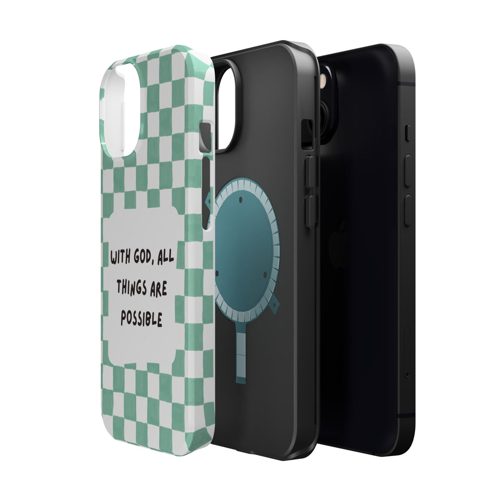 'With God' Checkered Phone Case