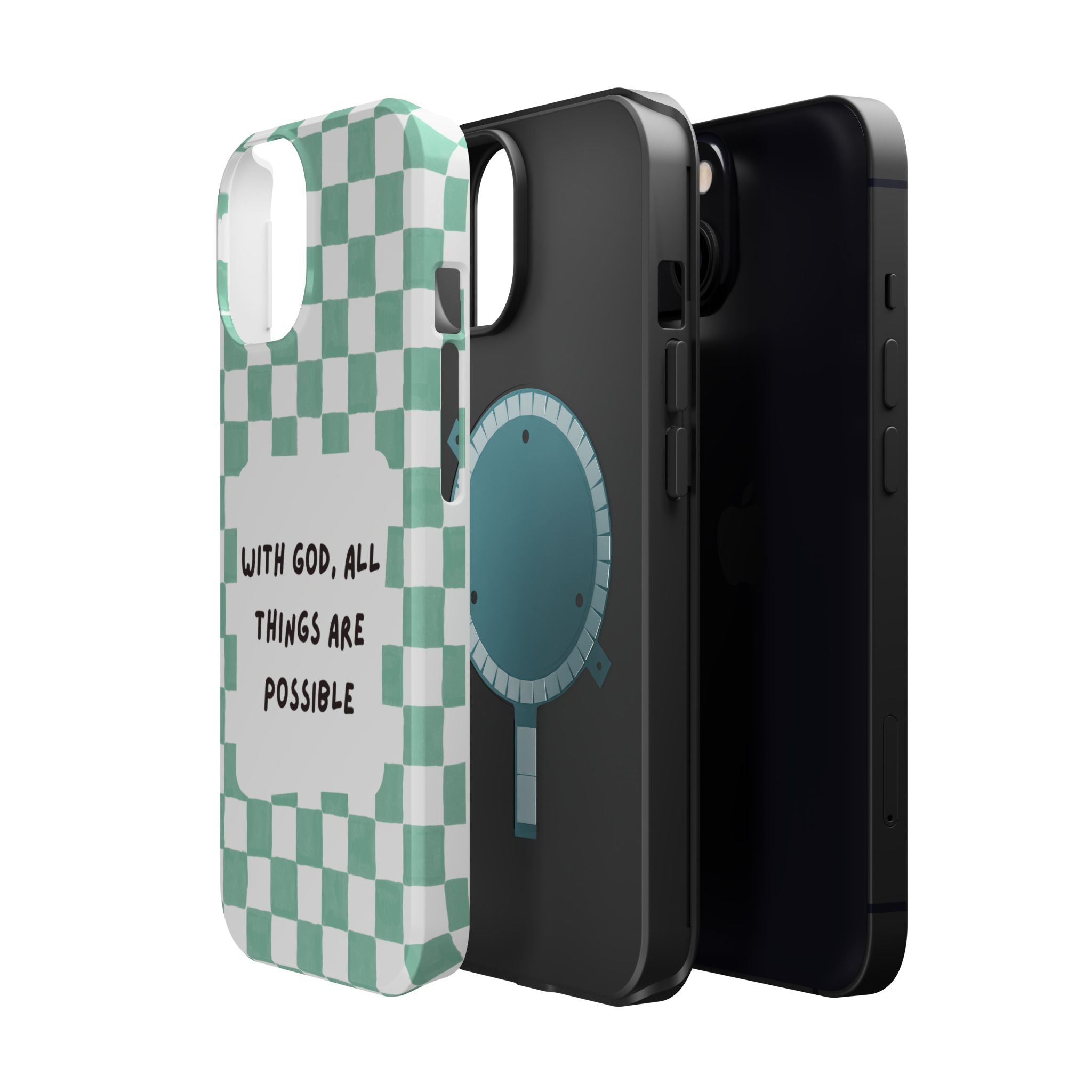 'With God' Checkered Phone Case