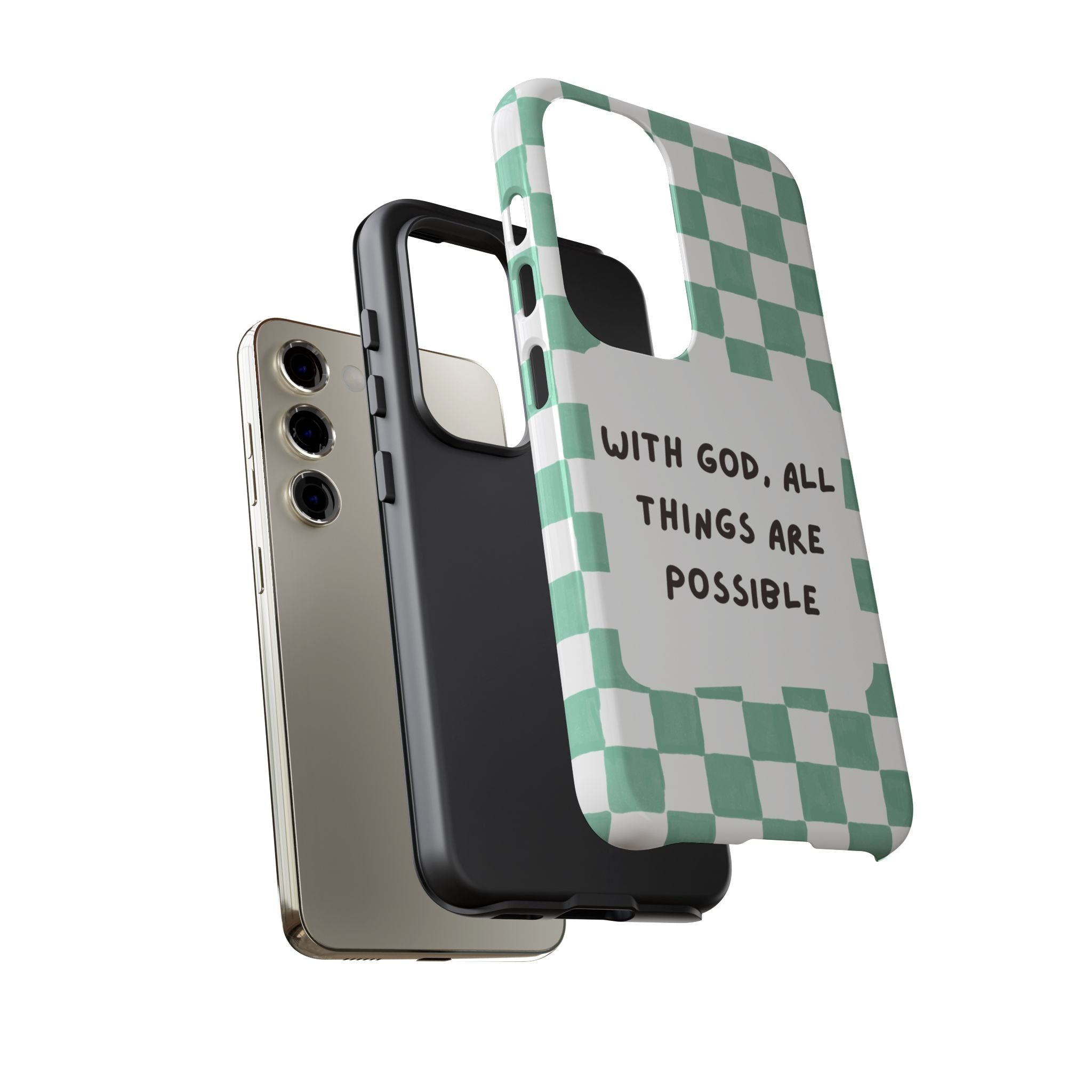 "With God, All Things Are Possible" Non MagSafe Phone Case