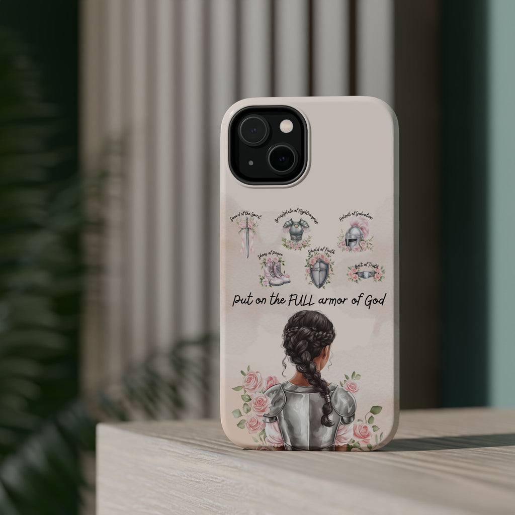 Armor of God (Dark haired woman) phone case