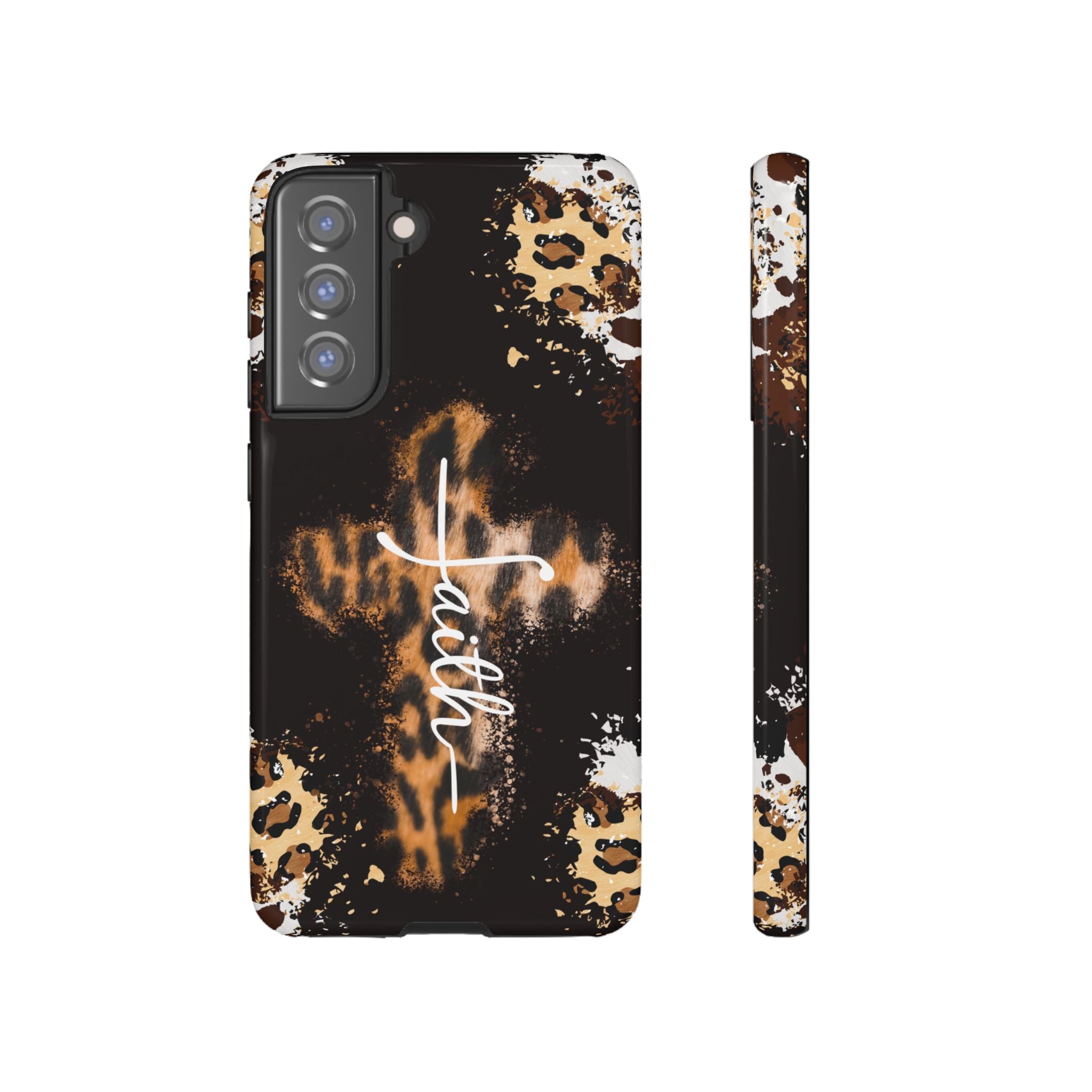Faith Leopard Cross Non MagSafe Phone Case