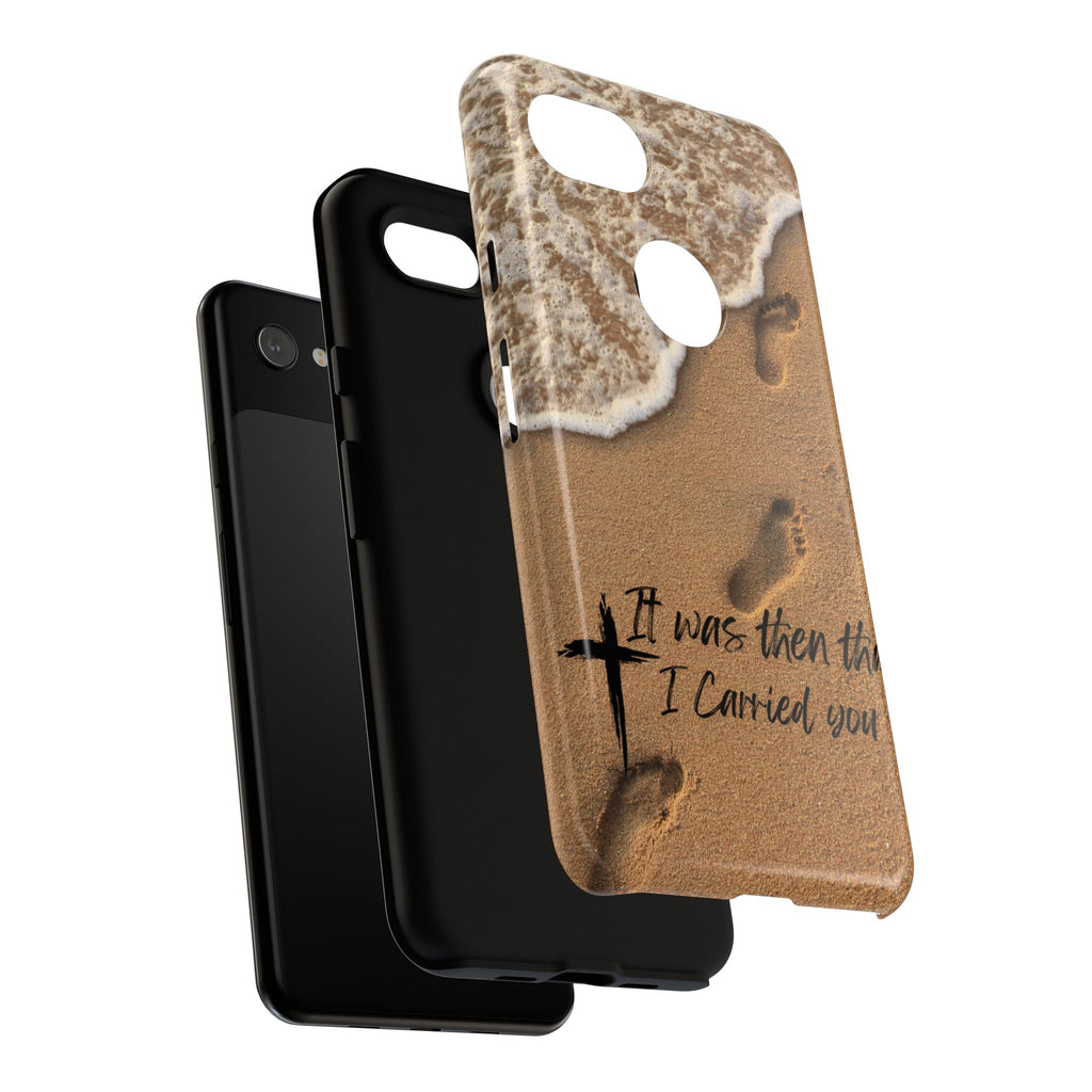 Footprints in the sand phone case