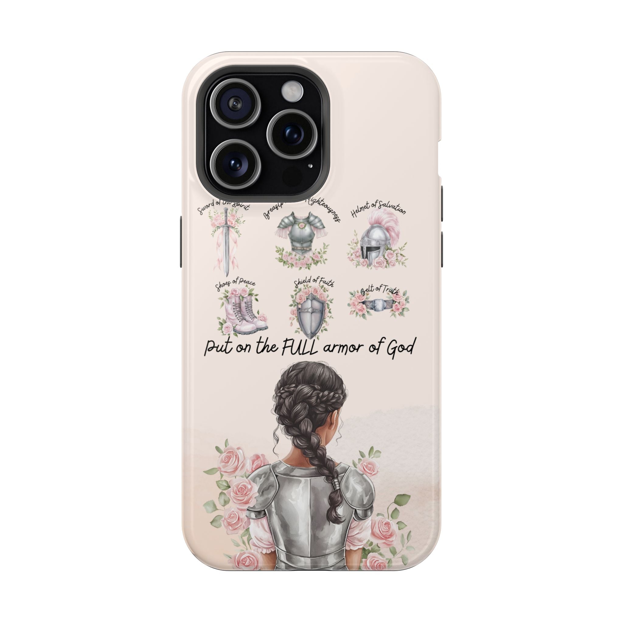 Armor of God (Dark haired woman) phone case
