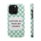 'With God' Checkered Phone Case