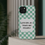 'With God' Checkered Phone Case