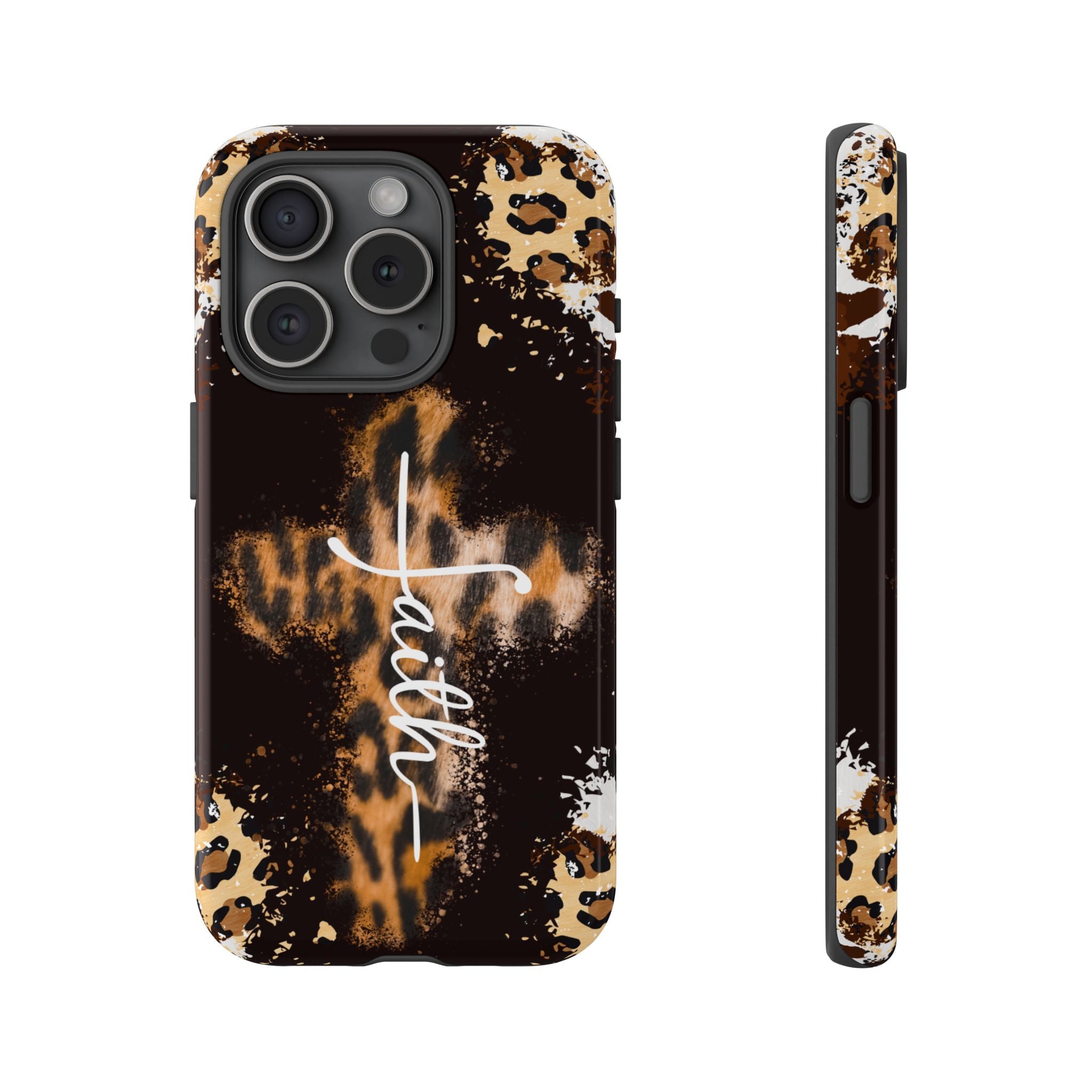 Faith Leopard Cross Non MagSafe Phone Case