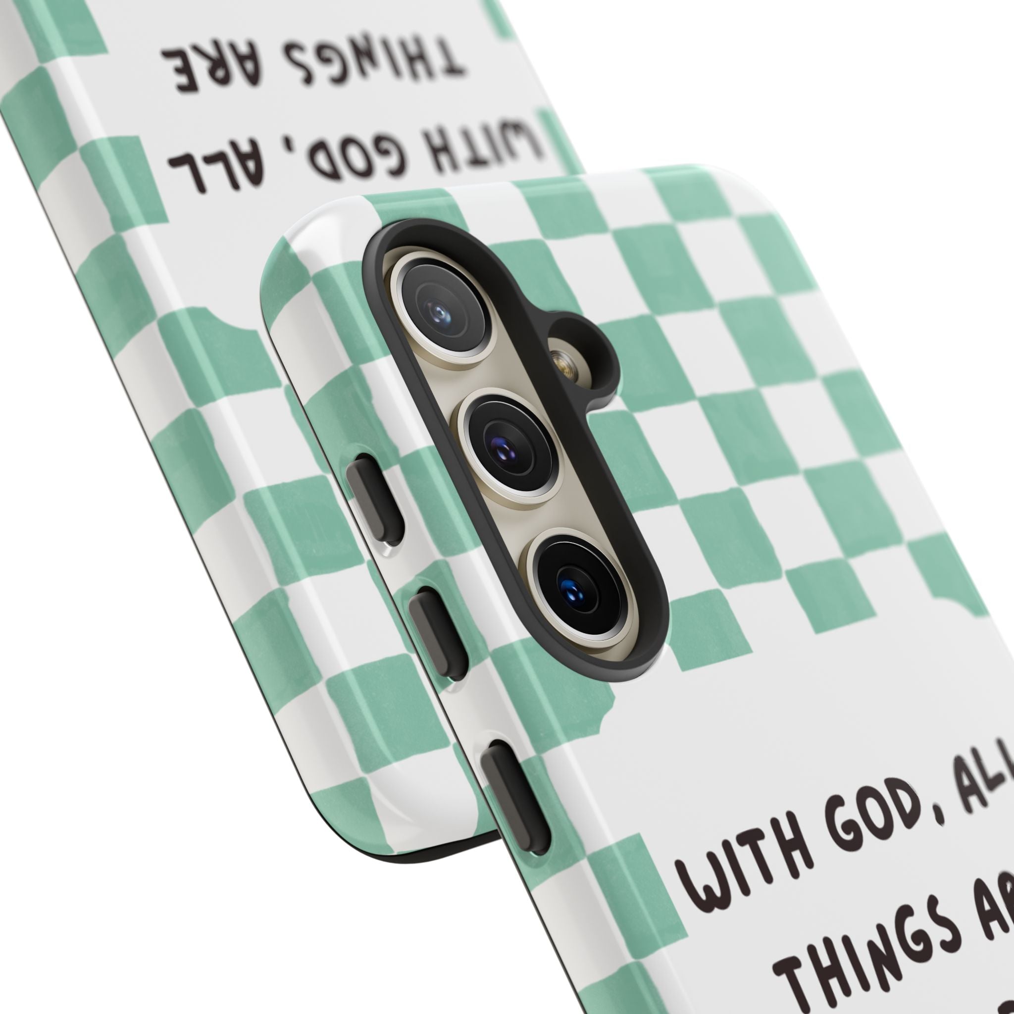 "With God, All Things Are Possible" Non MagSafe Phone Case