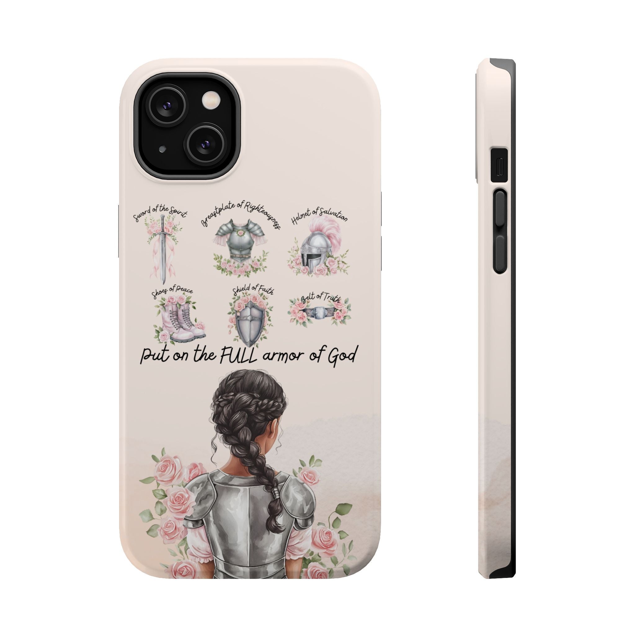 Armor of God (Dark haired woman) phone case