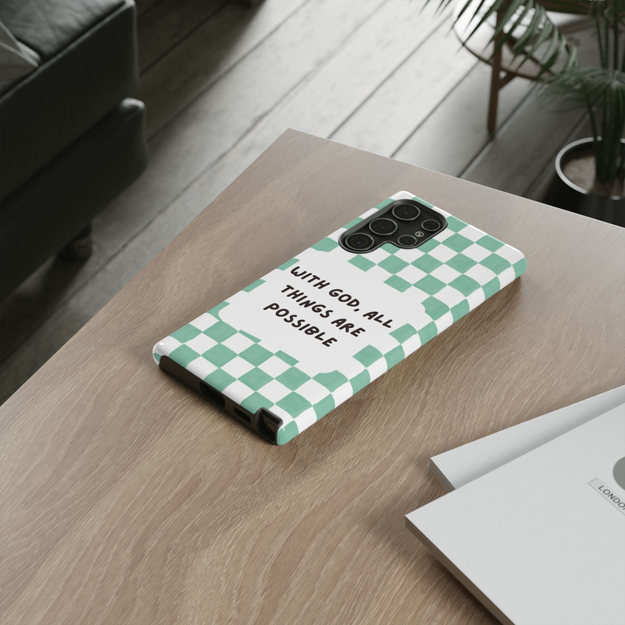 "With God, All Things Are Possible" Non MagSafe Phone Case
