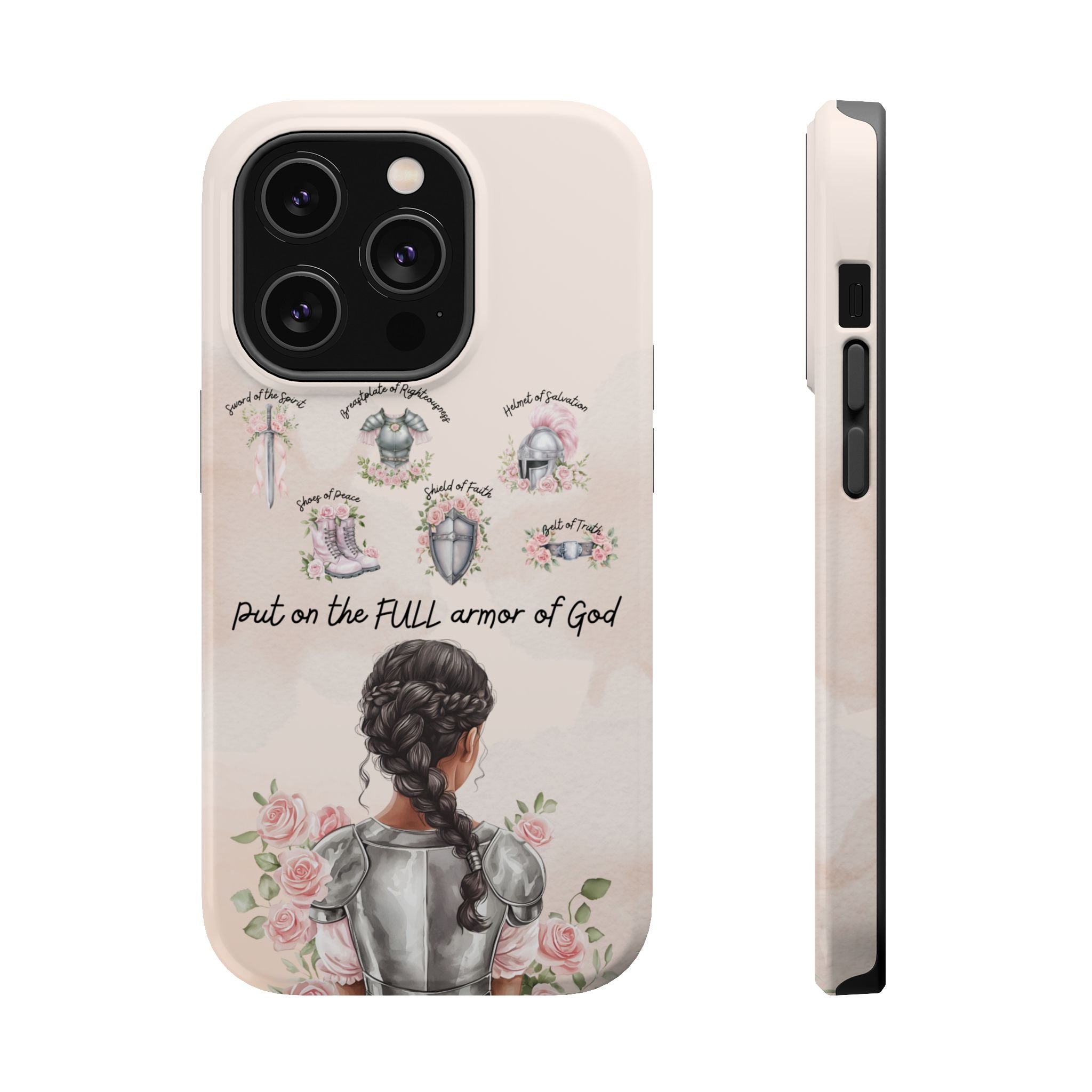 Armor of God (Dark haired woman) phone case