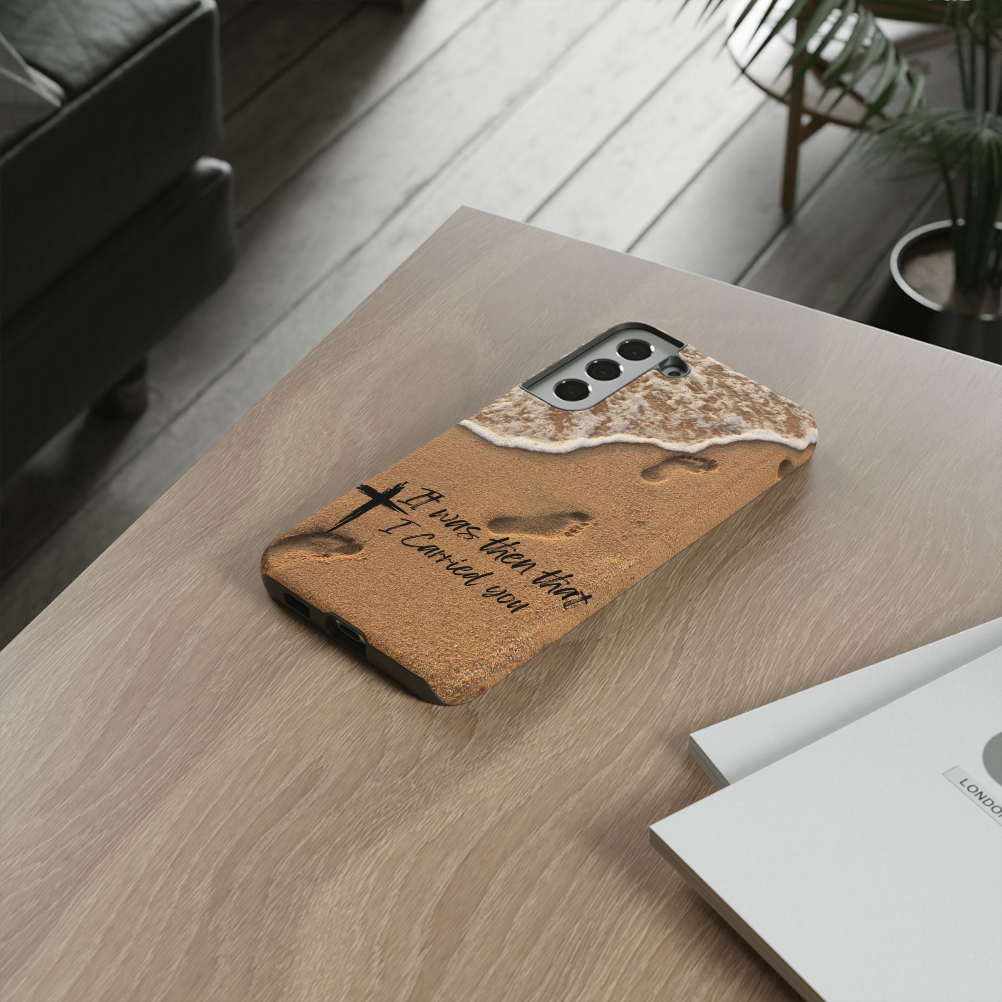 Footprints in the sand phone case