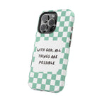 'With God' Checkered Phone Case