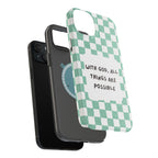 'With God' Checkered Phone Case