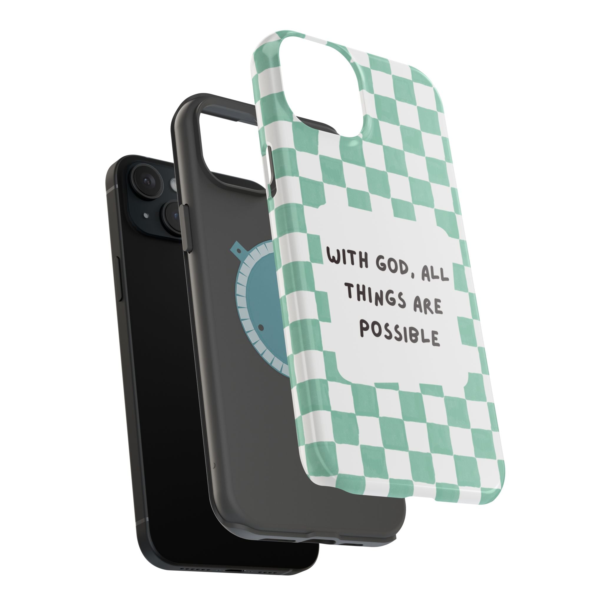 'With God' Checkered Phone Case