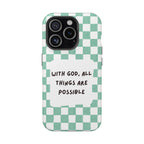 'With God' Checkered Phone Case