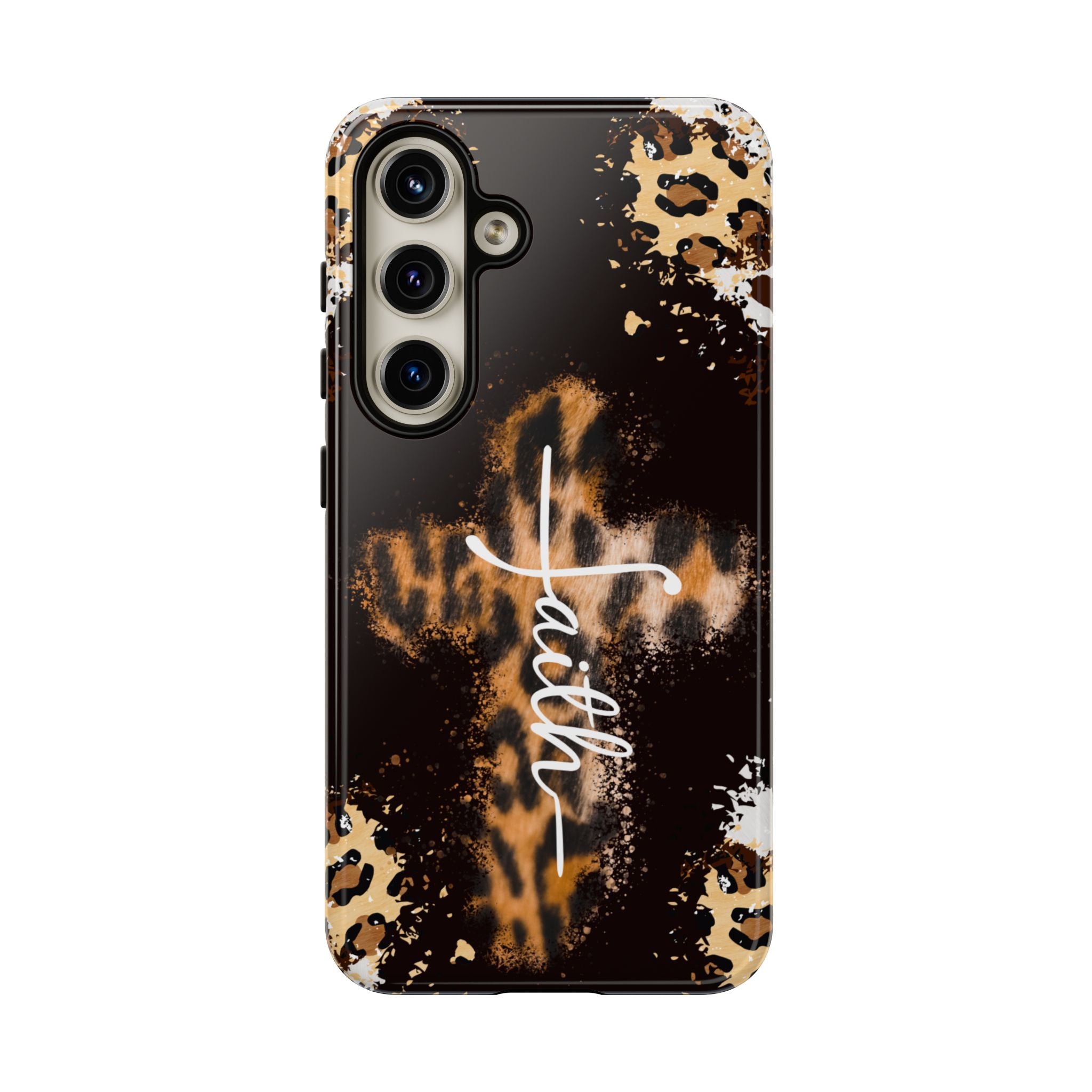 Faith Leopard Cross Non MagSafe Phone Case