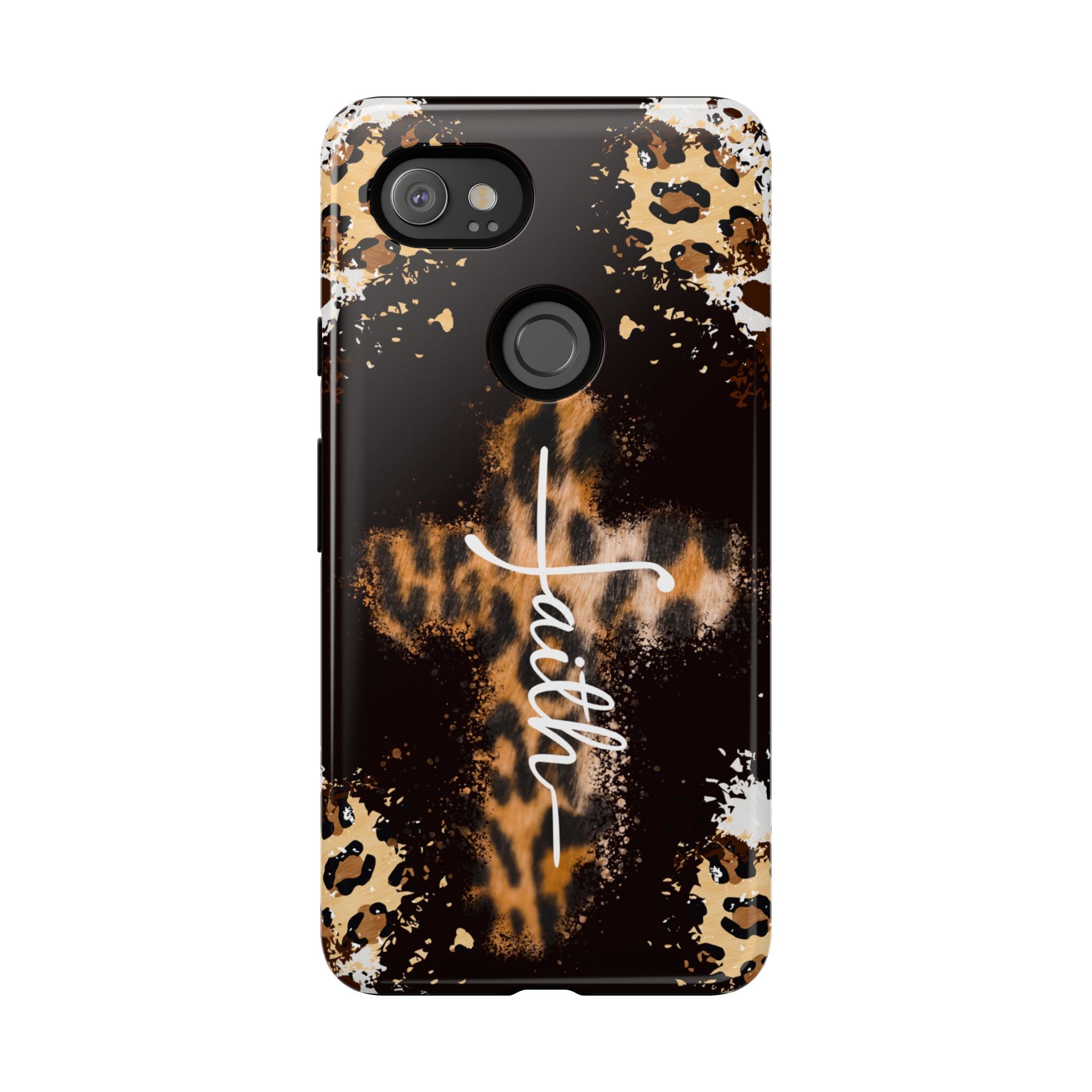 Faith Leopard Cross Non MagSafe Phone Case