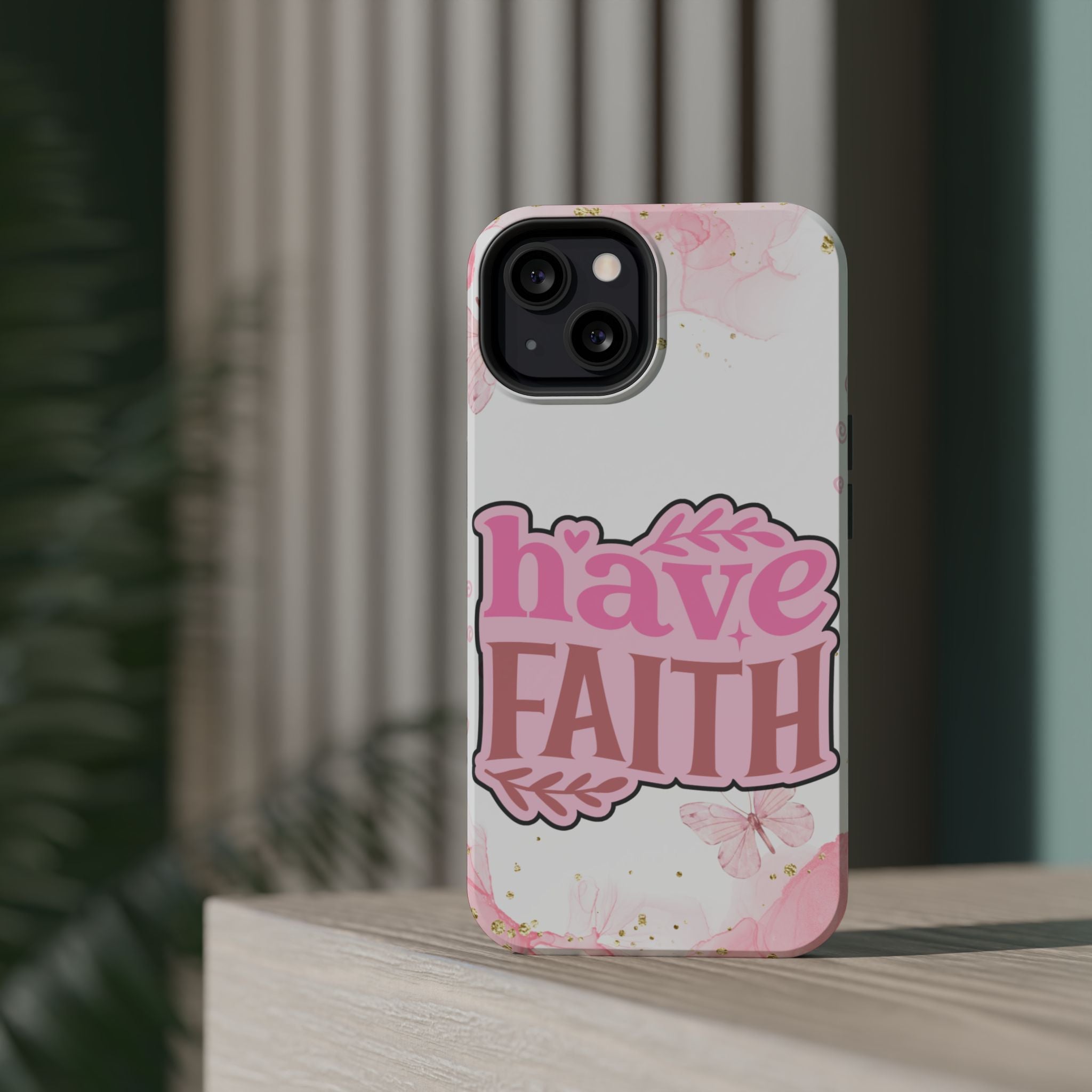 Have Faith Pink Butterfly Phone Case