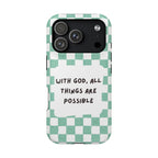 'With God' Checkered Phone Case