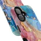 Pink & Blue Marbled MagSafe Phone case