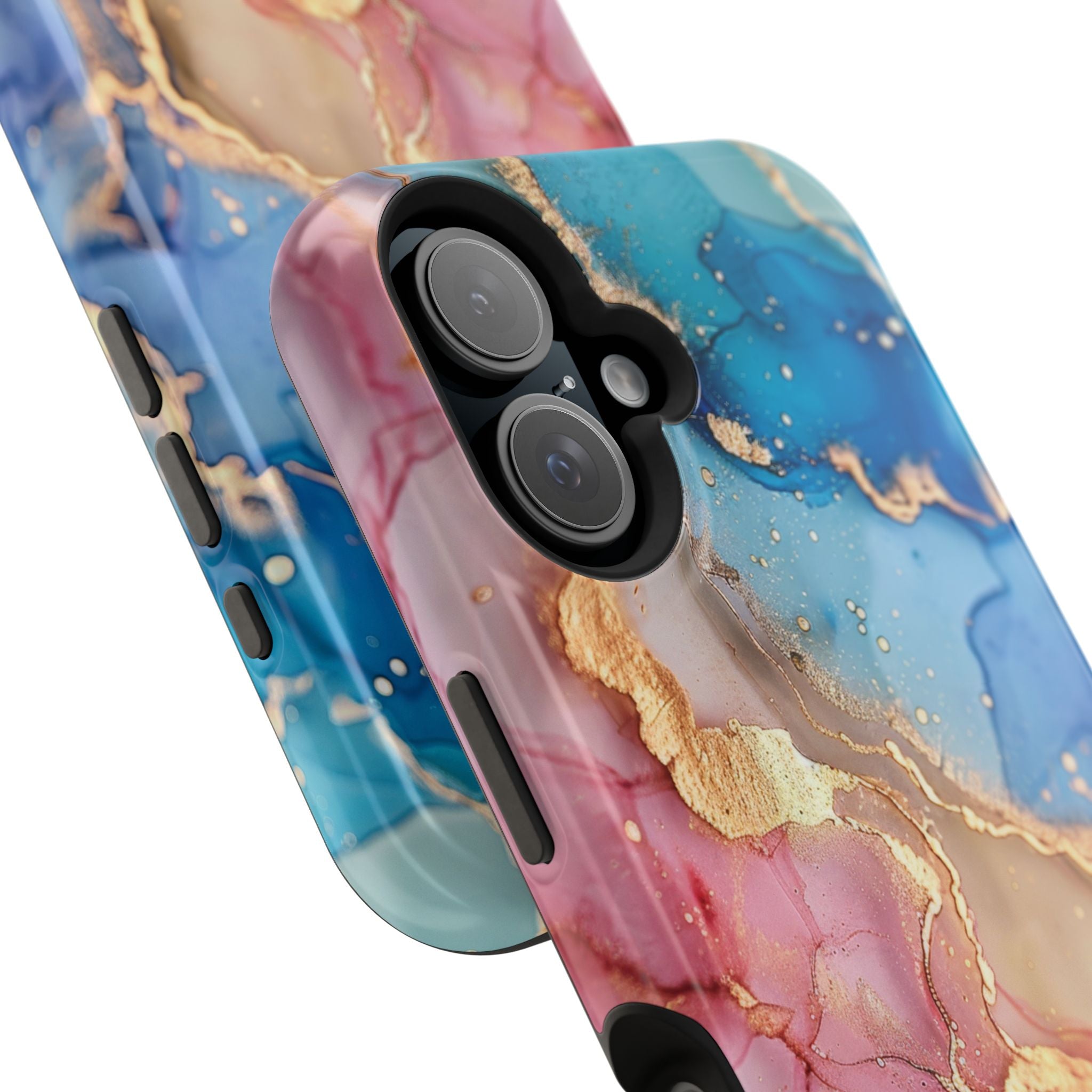 Pink & Blue Marbled MagSafe Phone case