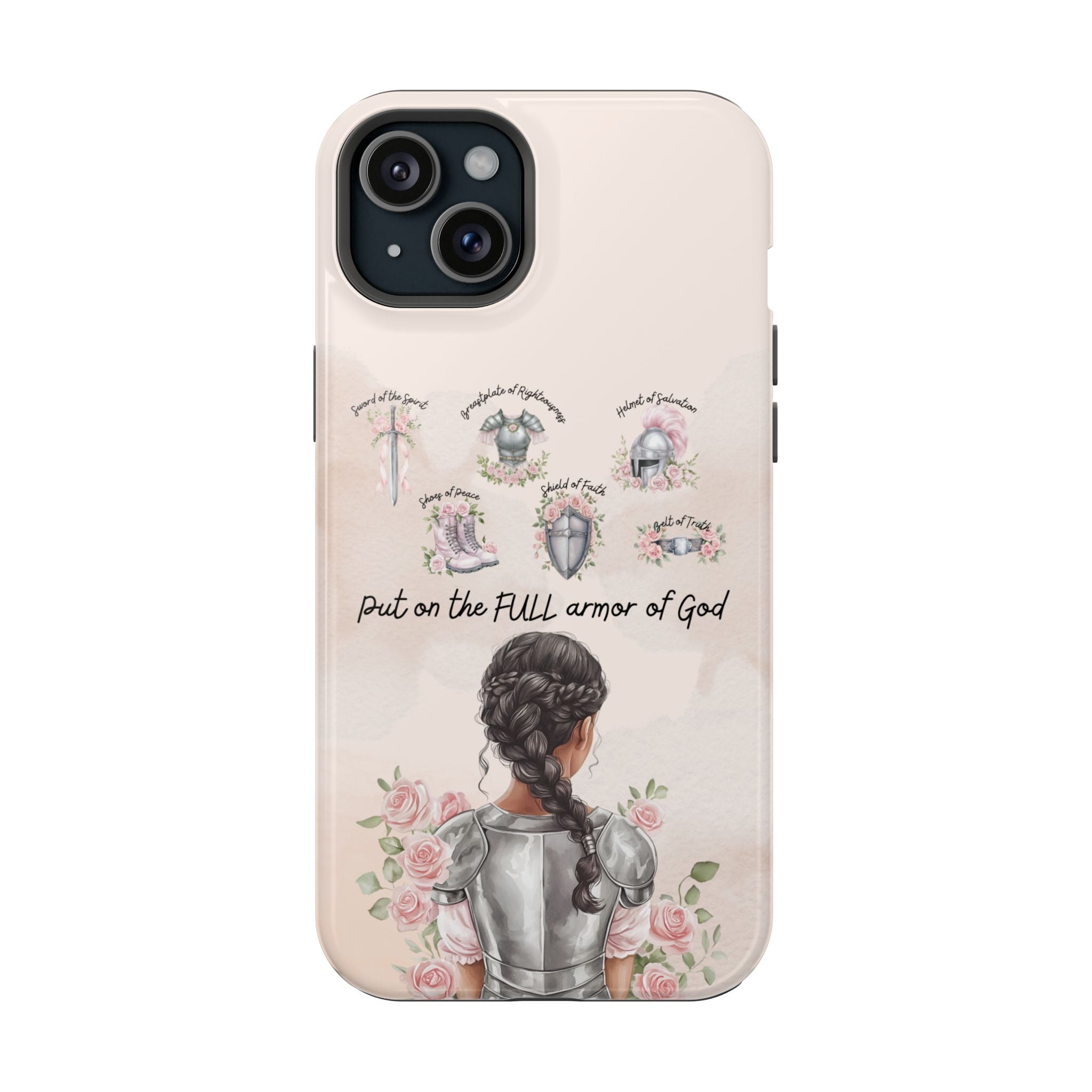 Armor of God (Dark haired woman) phone case