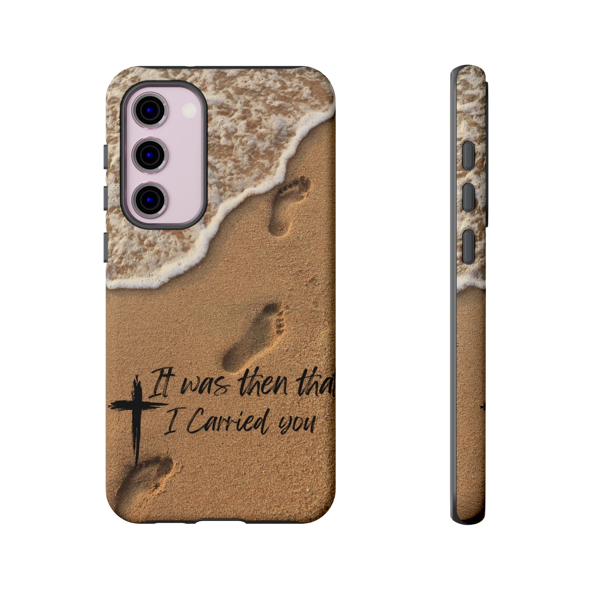 Footprints in the sand phone case