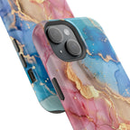 Pink & Blue Marbled MagSafe Phone case