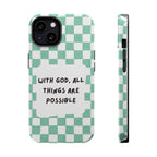'With God' Checkered Phone Case
