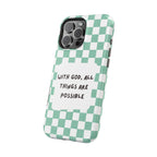 'With God' Checkered Phone Case