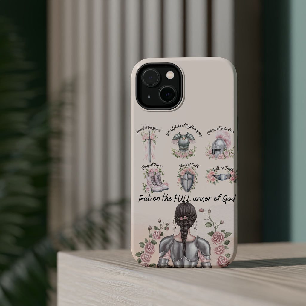 Armor of God Phone Case (dark hair, light skinned woman)