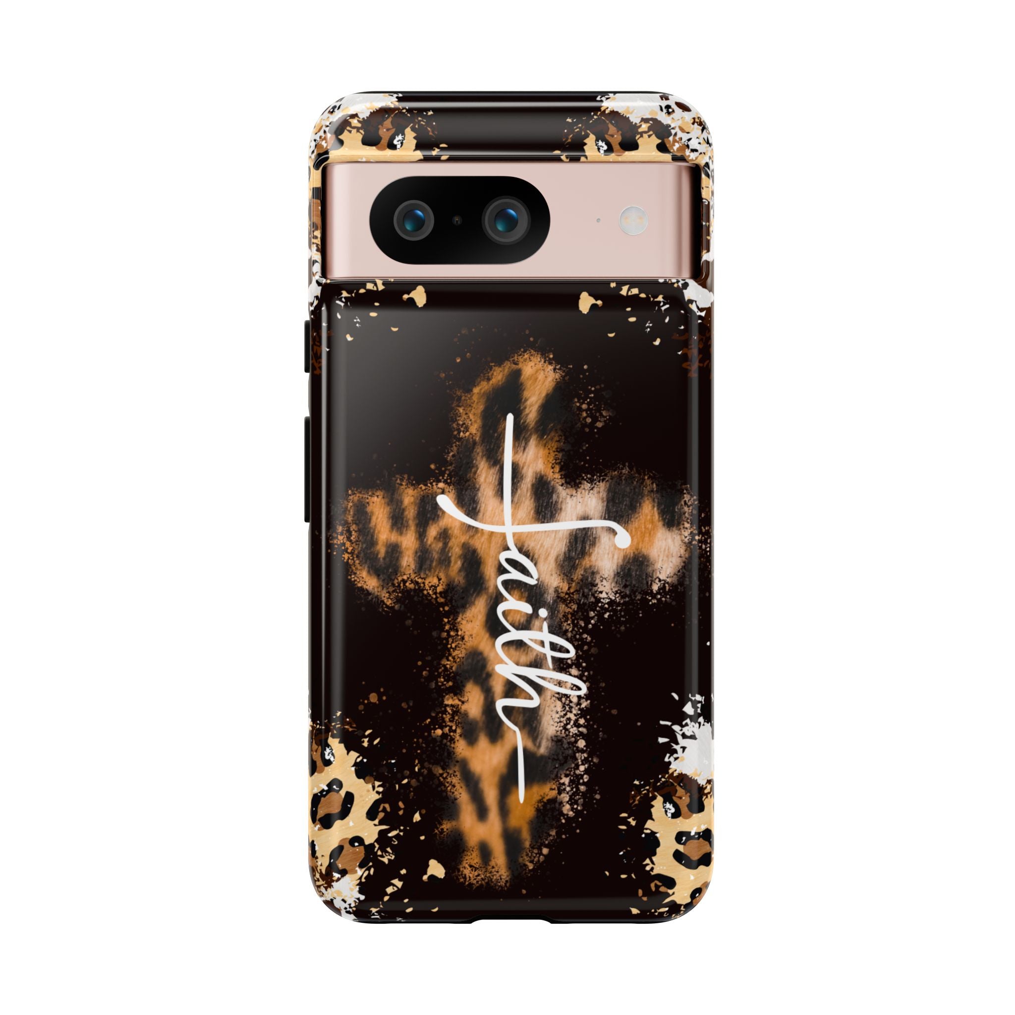 Faith Leopard Cross Non MagSafe Phone Case