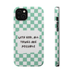 'With God' Checkered Phone Case