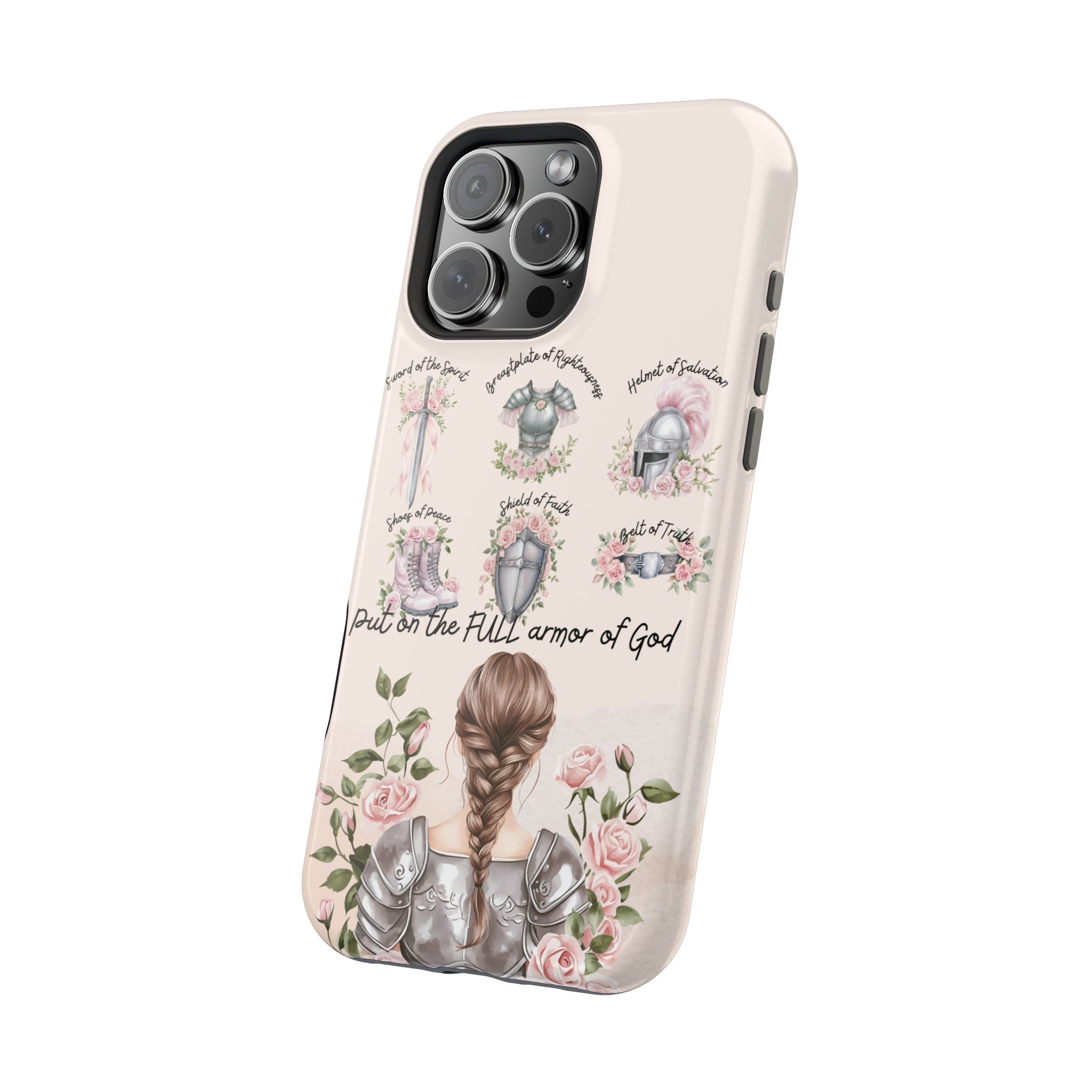 Armor of God (brown hair) phone case