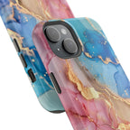 Pink & Blue Marbled MagSafe Phone case