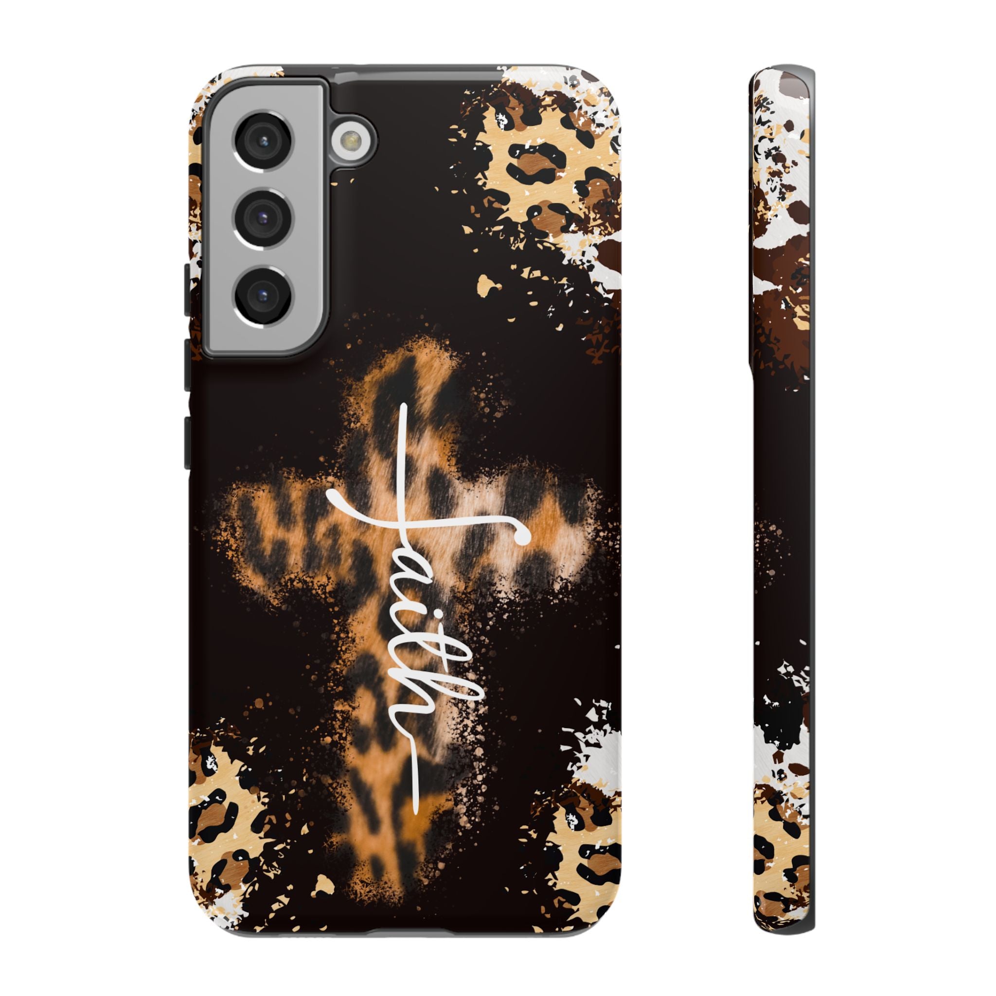 Faith Leopard Cross Non MagSafe Phone Case