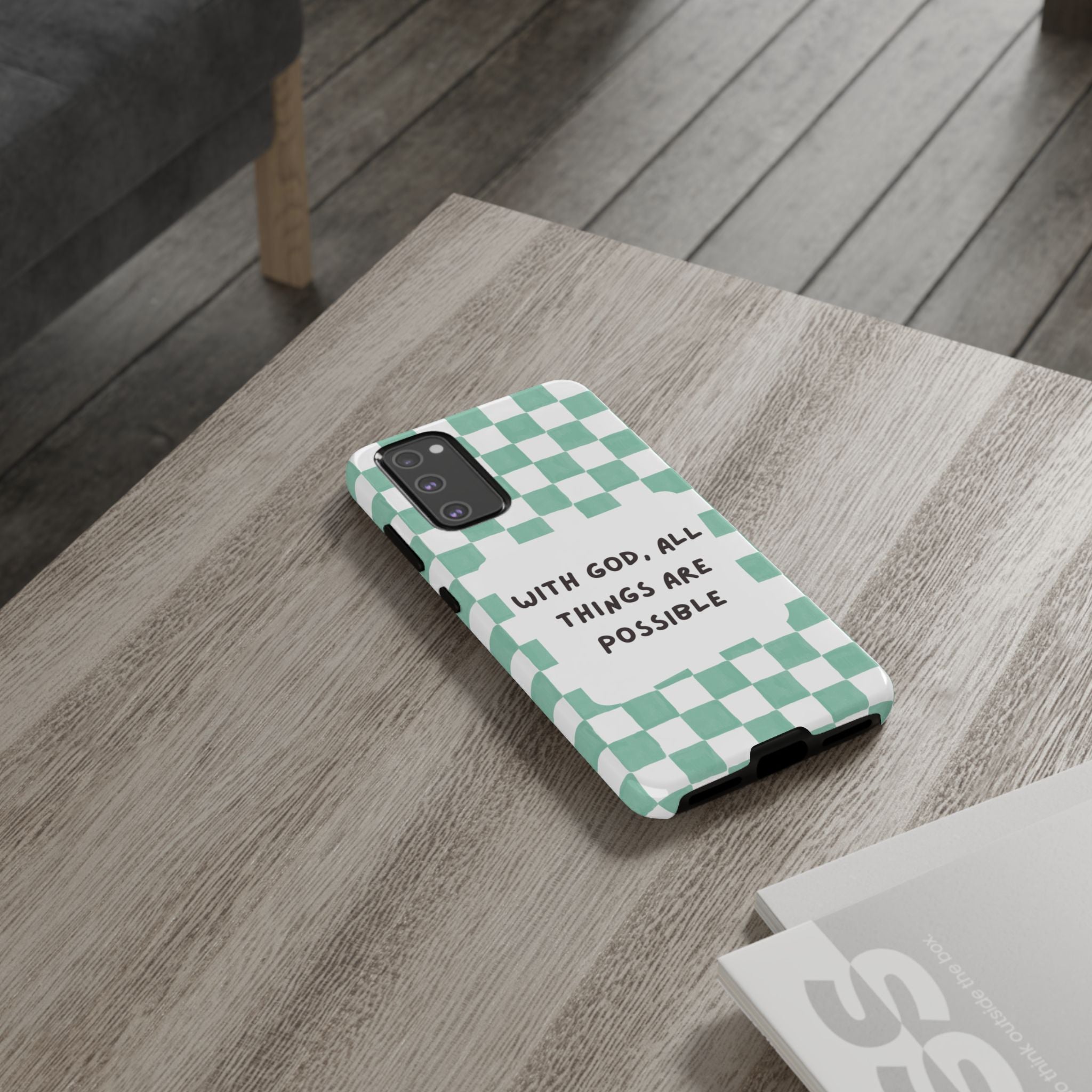 "With God, All Things Are Possible" Non MagSafe Phone Case