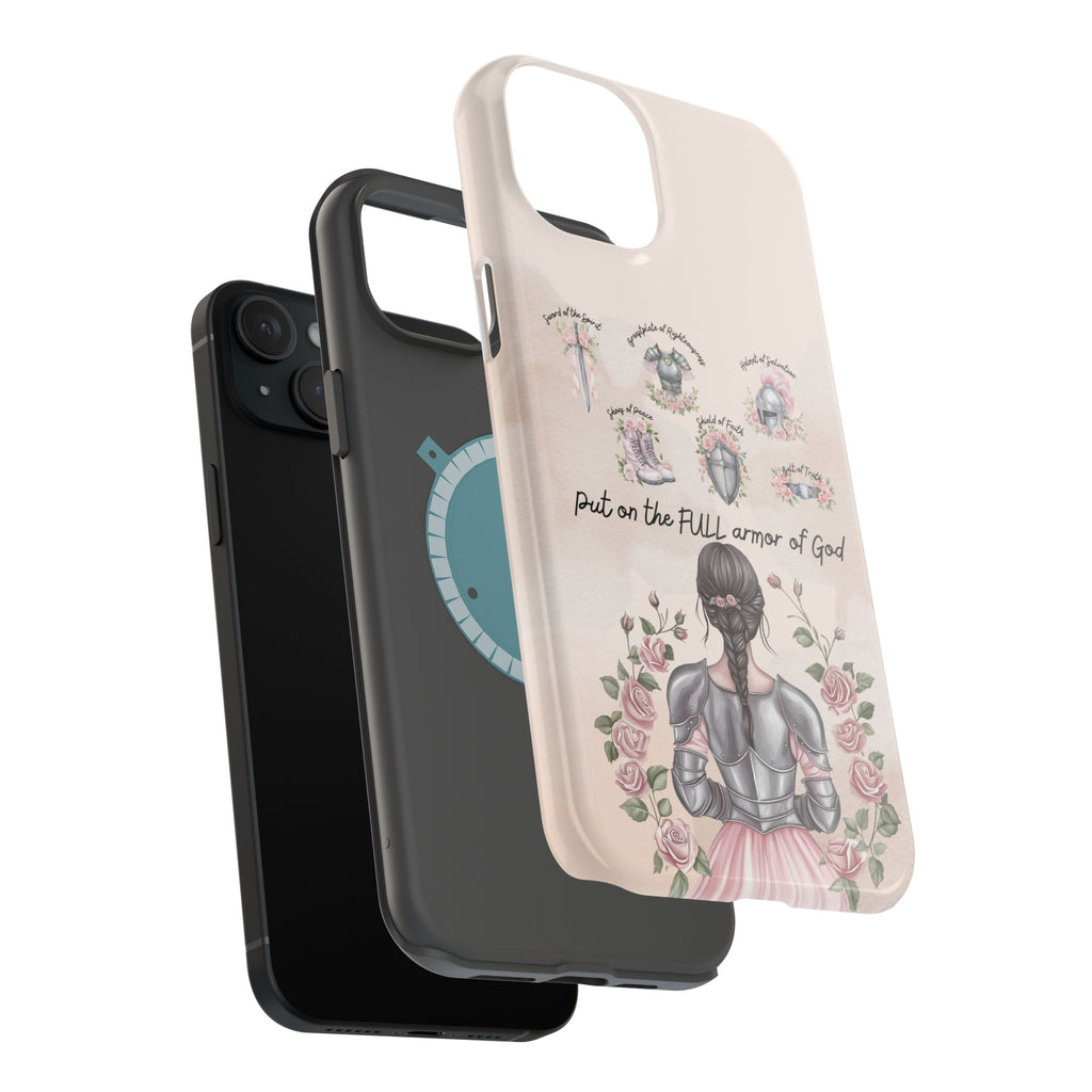 Armor of God Phone Case (dark hair, light skinned woman)