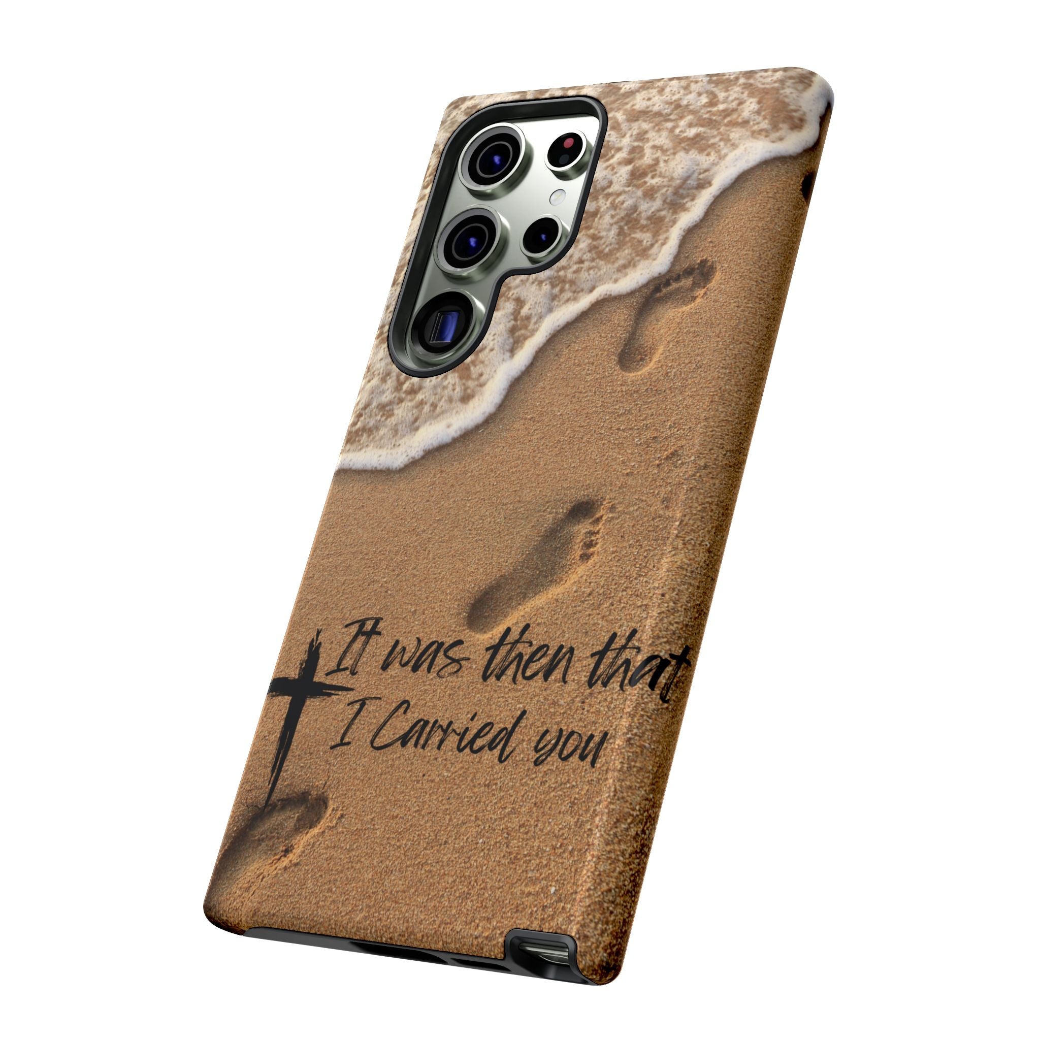 Footprints in the sand phone case