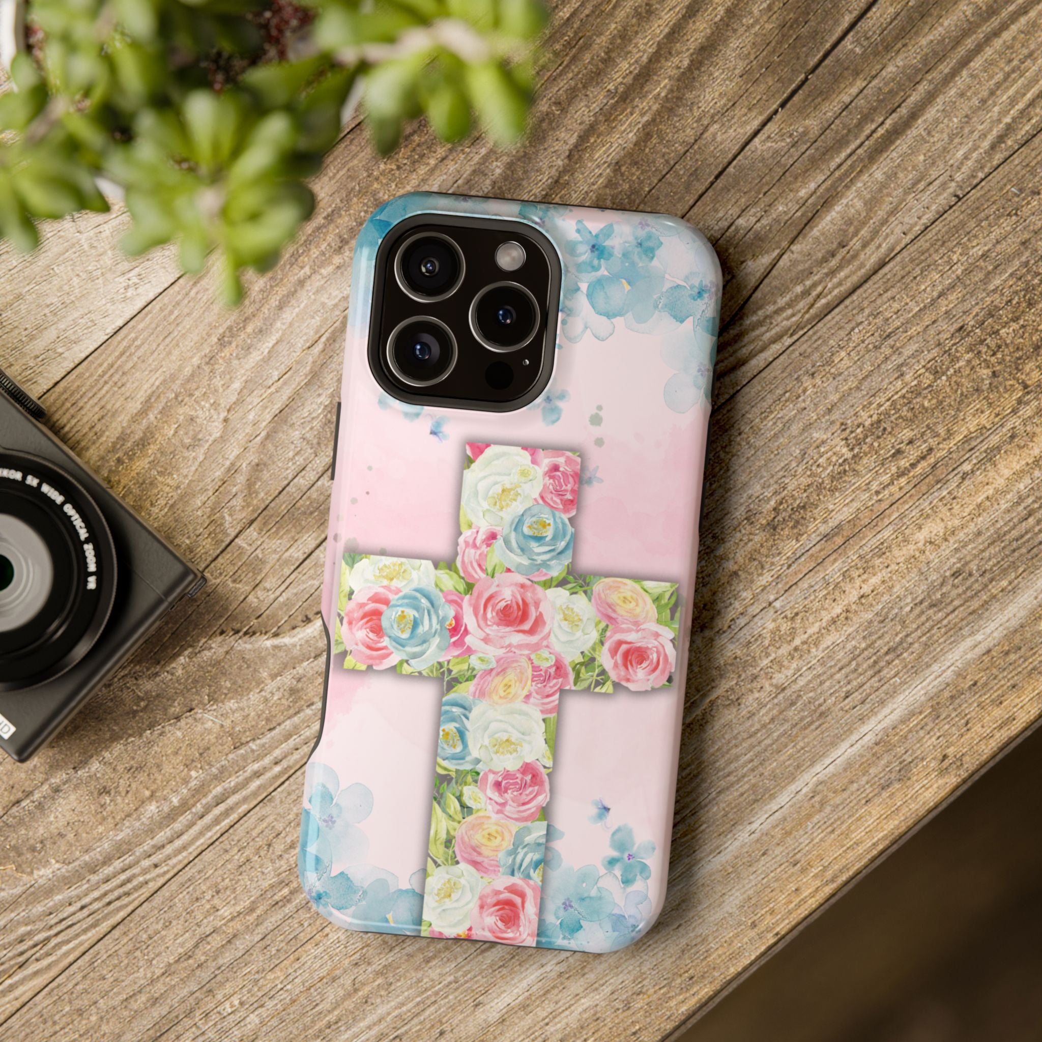 Everlasting Love Floral Cross Phone Case