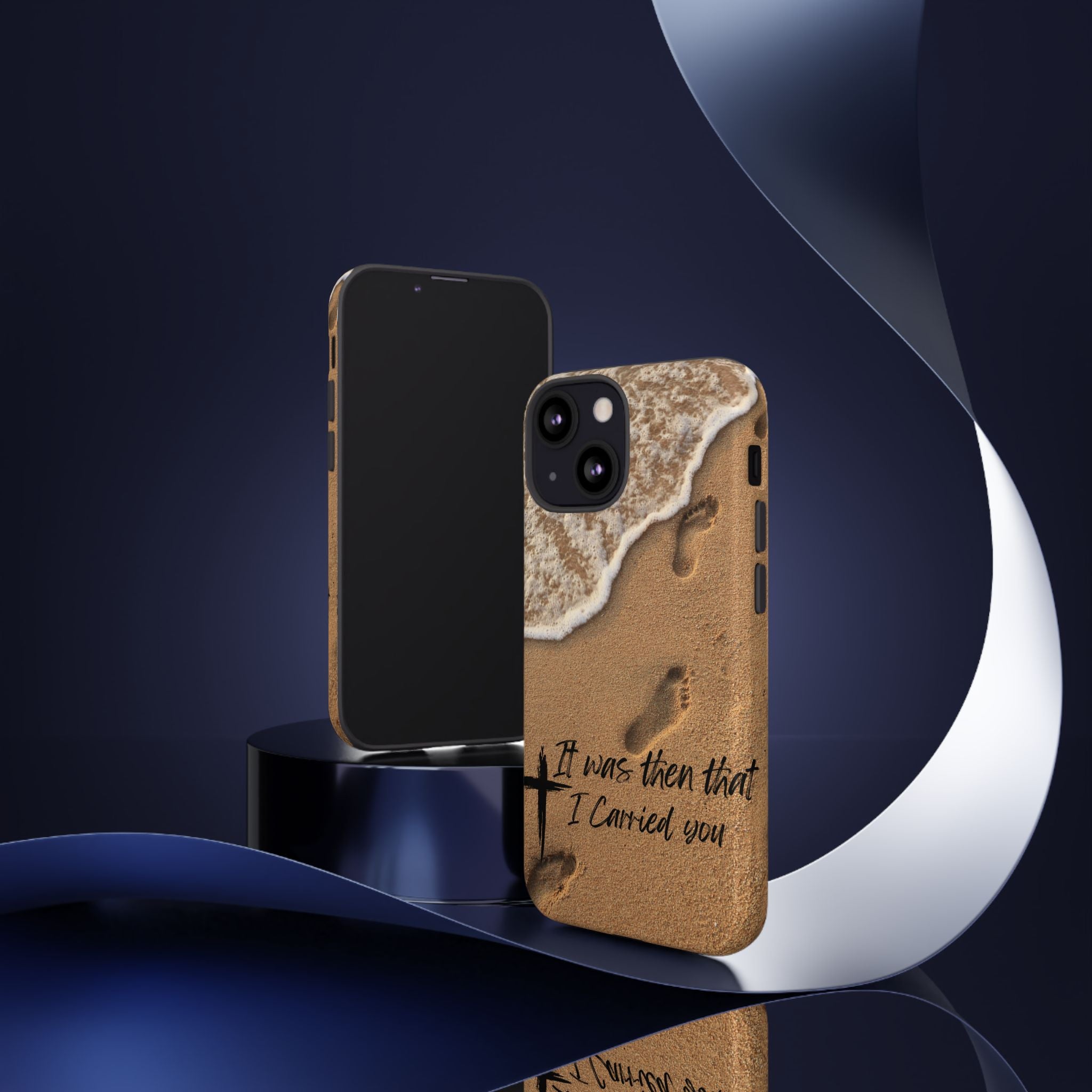 Footprints in the sand phone case