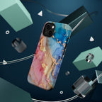 Pink & Blue Marbled MagSafe Phone case