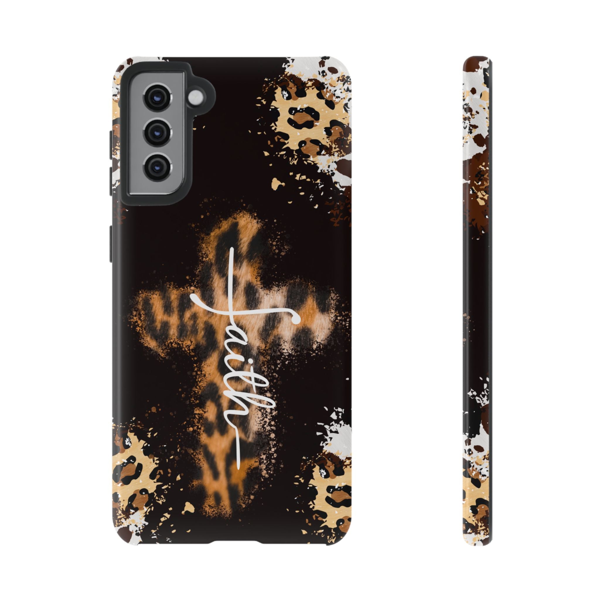 Faith Leopard Cross Non MagSafe Phone Case