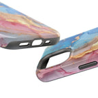 Pink & Blue Marbled MagSafe Phone case