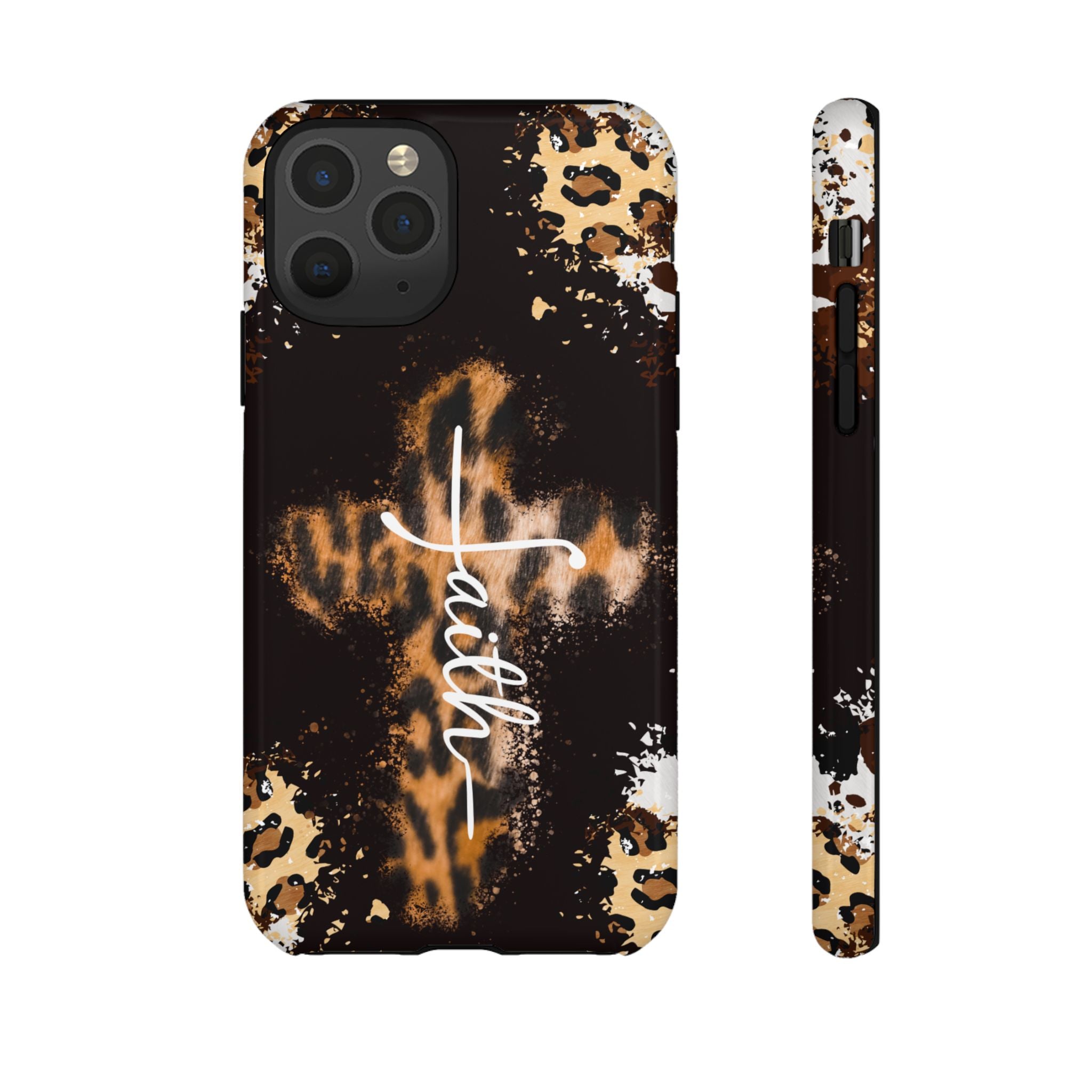 Faith Leopard Cross Non MagSafe Phone Case