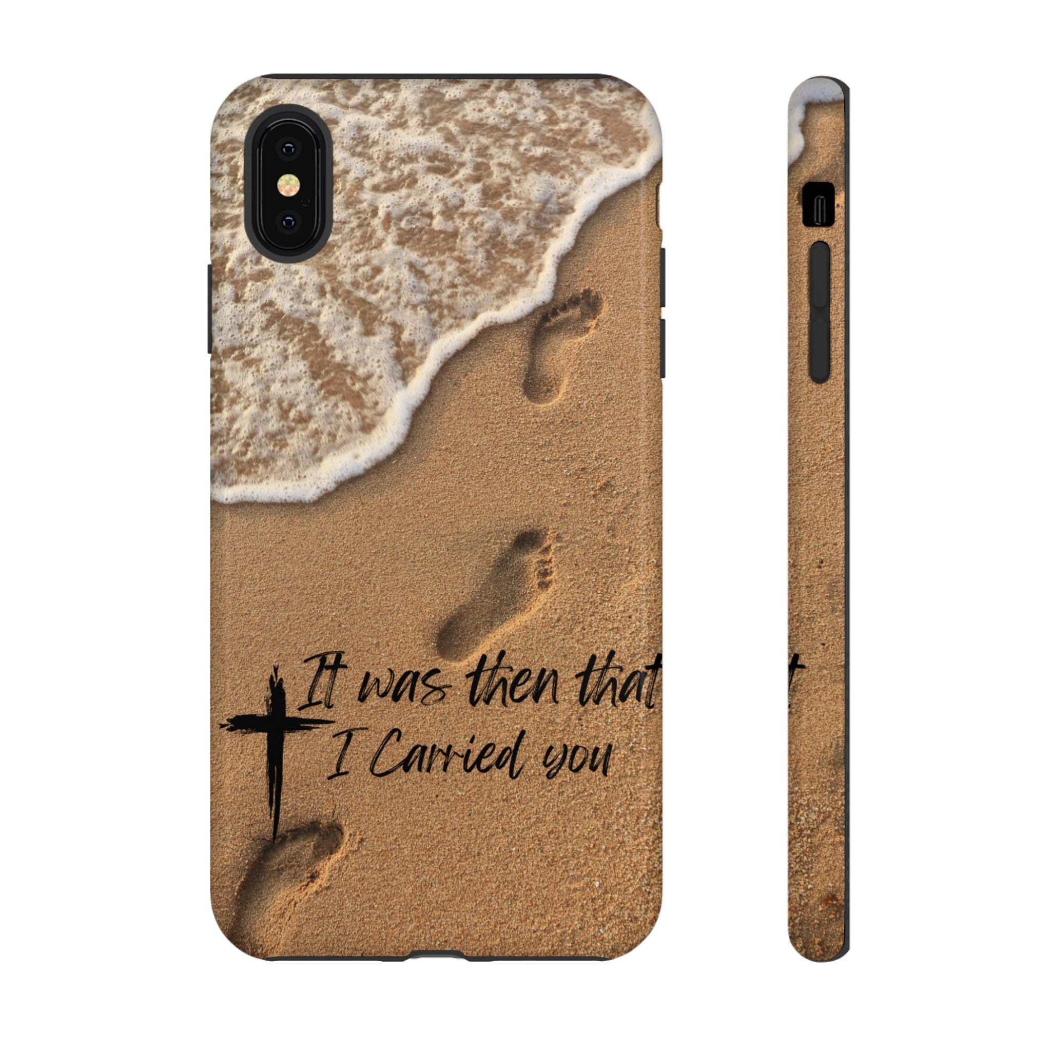 Footprints in the sand phone case