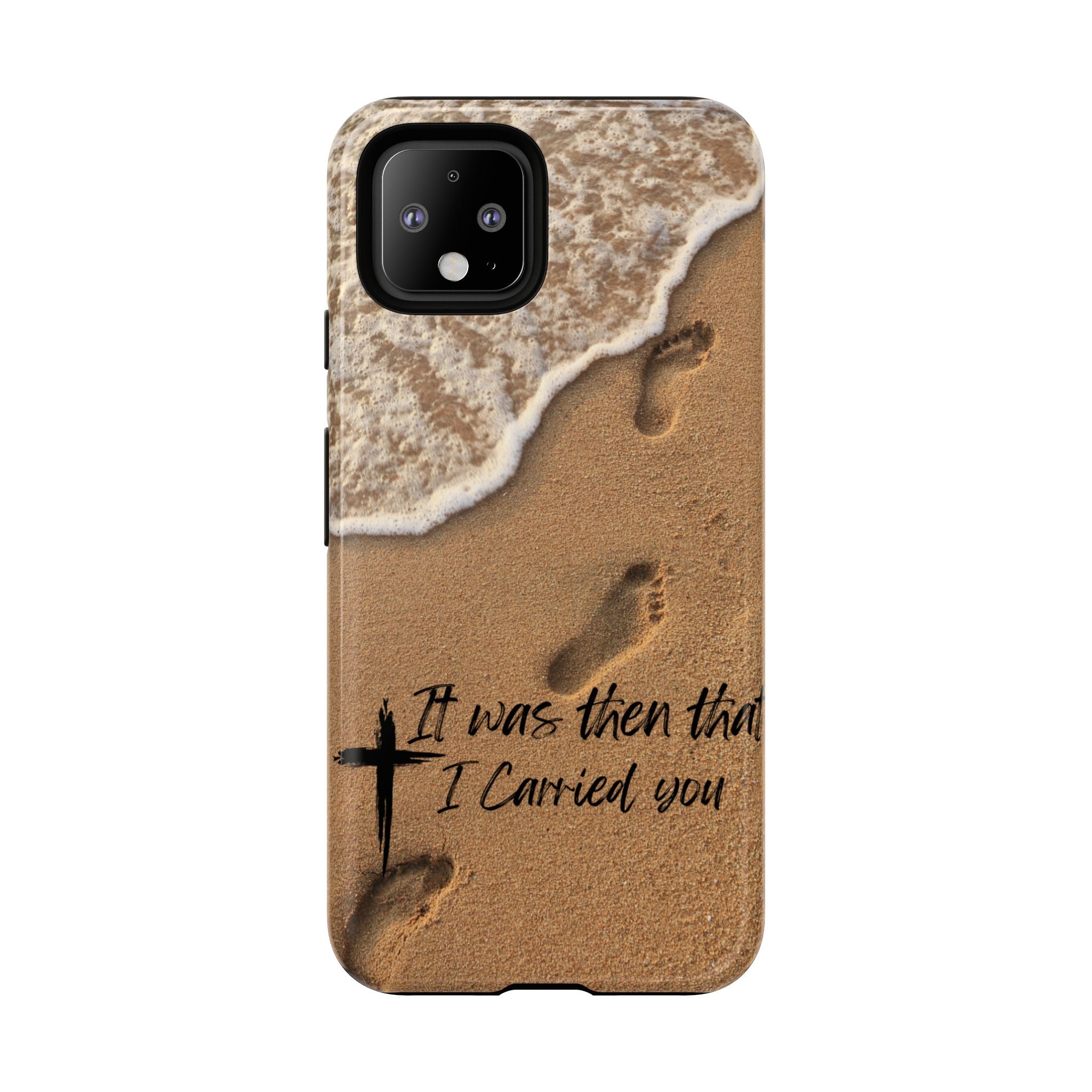 Footprints in the sand phone case